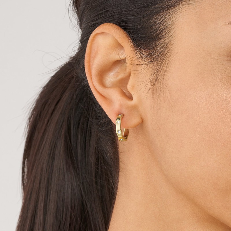 Demi créoles femme Fossil Sadies en acier doré