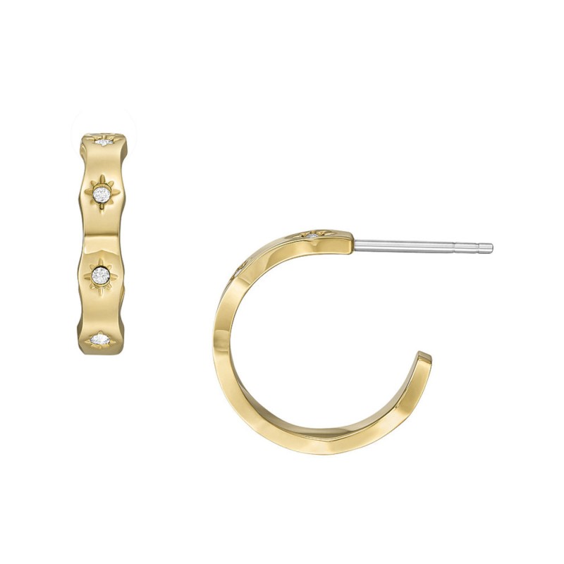 Demi créoles femme Fossil Sadies en acier doré