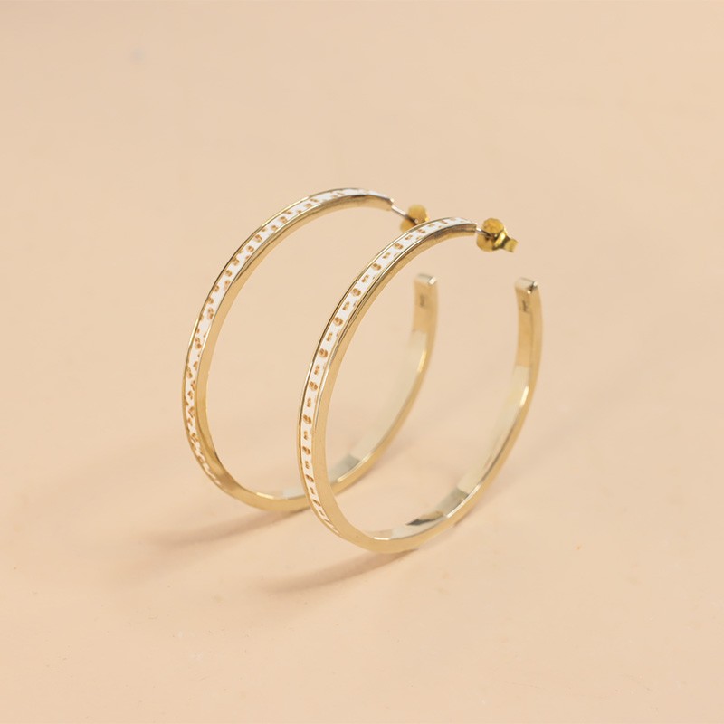 BOUCLES D'OREILLES DEMI CREOLES FLOWERS FOR ZOE MAGIE SABLE LEO EN ARGENT DORE