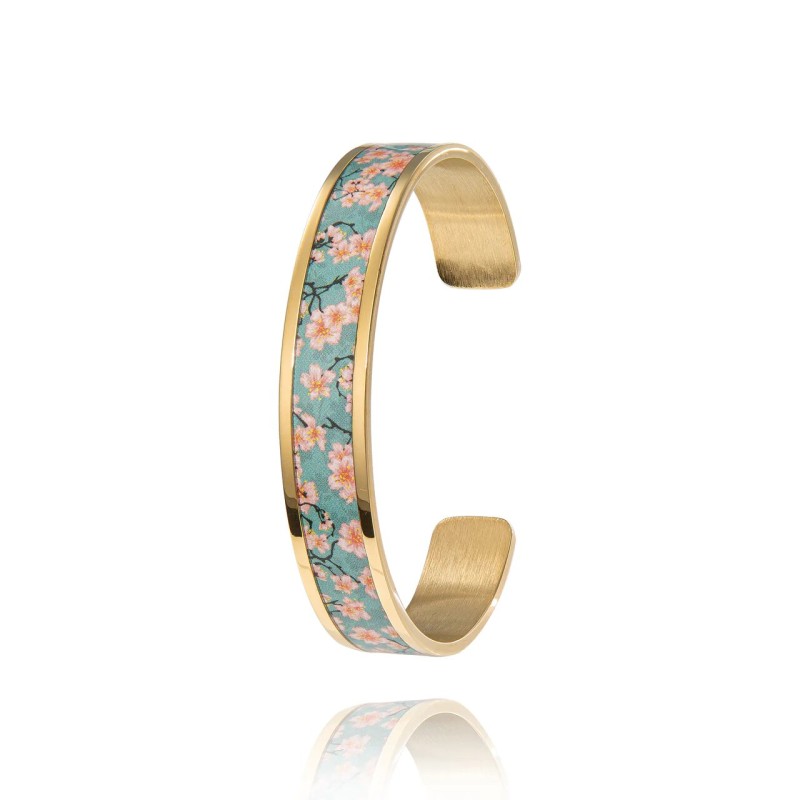 MANCHETTE FINE LOUISE'S GARDEN DEMOISELLE DU JAPON EN ACIER DORE 1.2CM