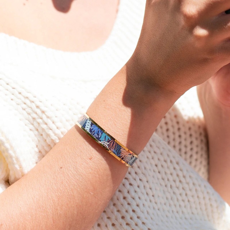 MANCHETTE FINE LOUISE'S GARDEN COLIN DE VIRGINIE EN ACIER DORE 1.2CM