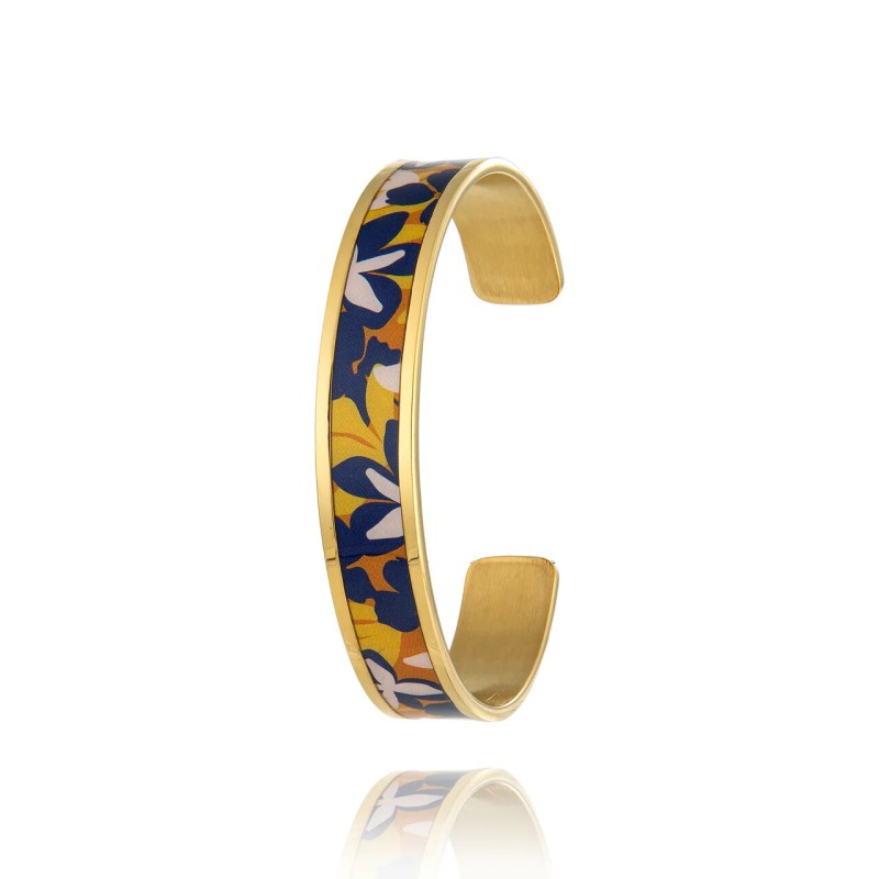 MANCHETTE FINE LOUISE'S GARDEN BUTTERFLY EN ACIER DORE 1.2CM