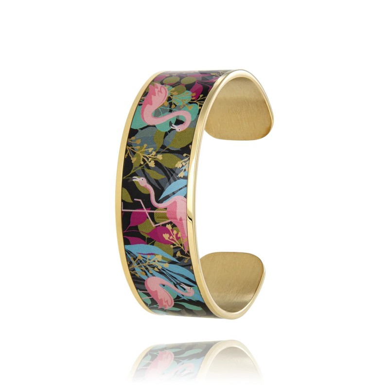 MANCHETTE  LOUISE'S GARDEN POP ART ACIER DORE 2.2CM