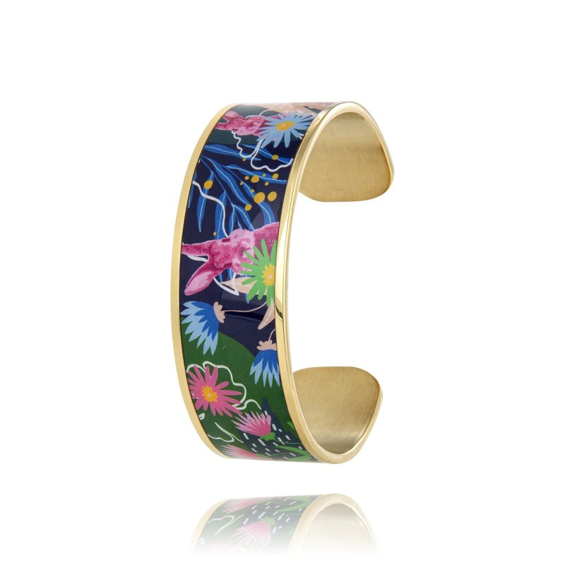 MANCHETTE  LOUISE'S GARDEN ARTY ACIER DORE 2.2CM