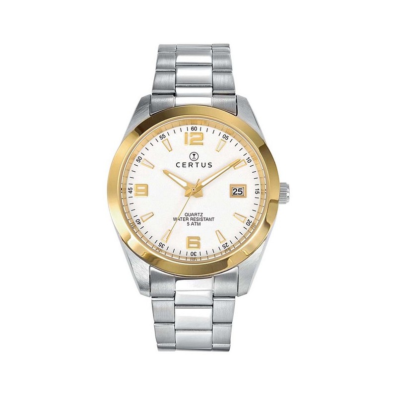 MONTRE CERTUS HOMME BRACELET ACIER ARGENTE DATEUR A 3H