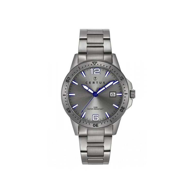 MONTRE CERTUS HOMME BRACELET ACIER MAT DATEUR A 3H