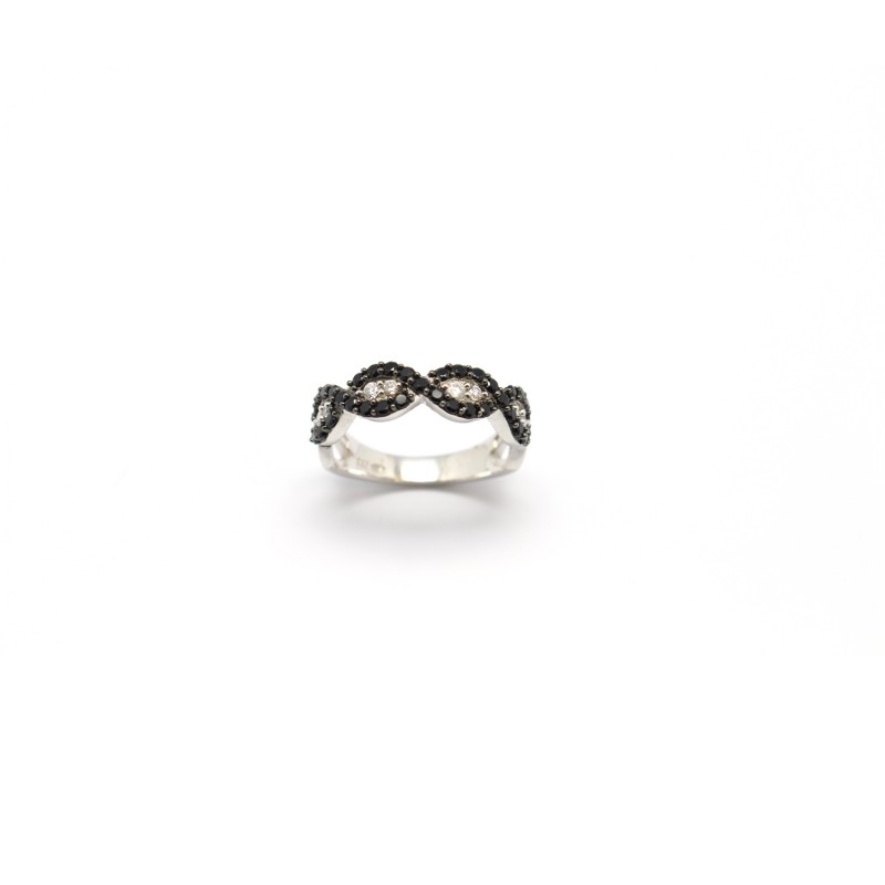 Carador - Bague Noire et Blanche ARGENT 925/000