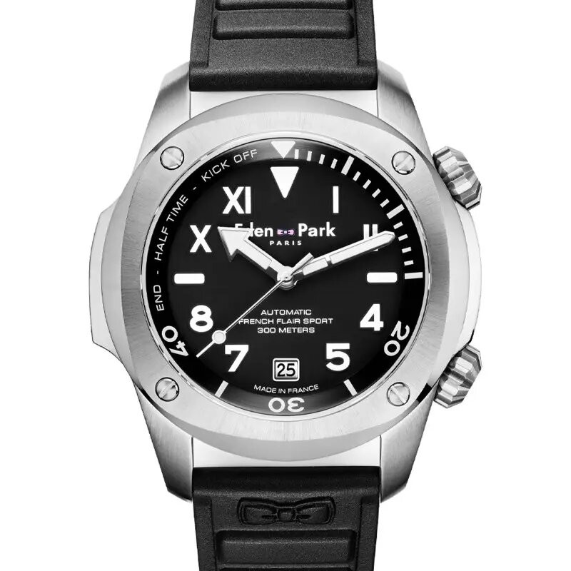 MONTRE HOMME EDEN PARK FRENCH FLAIR SPORT AUTOMATIQUE DIVER BRACELET NOIR DATEUR