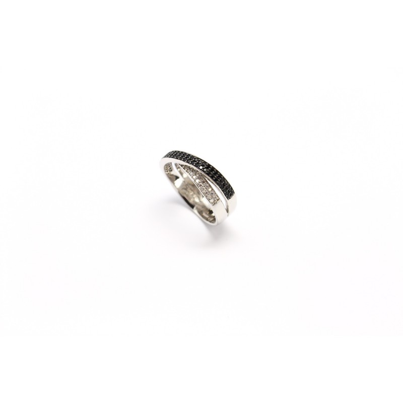 Carador - Bague Noire et Blanche ARGENT 925/001