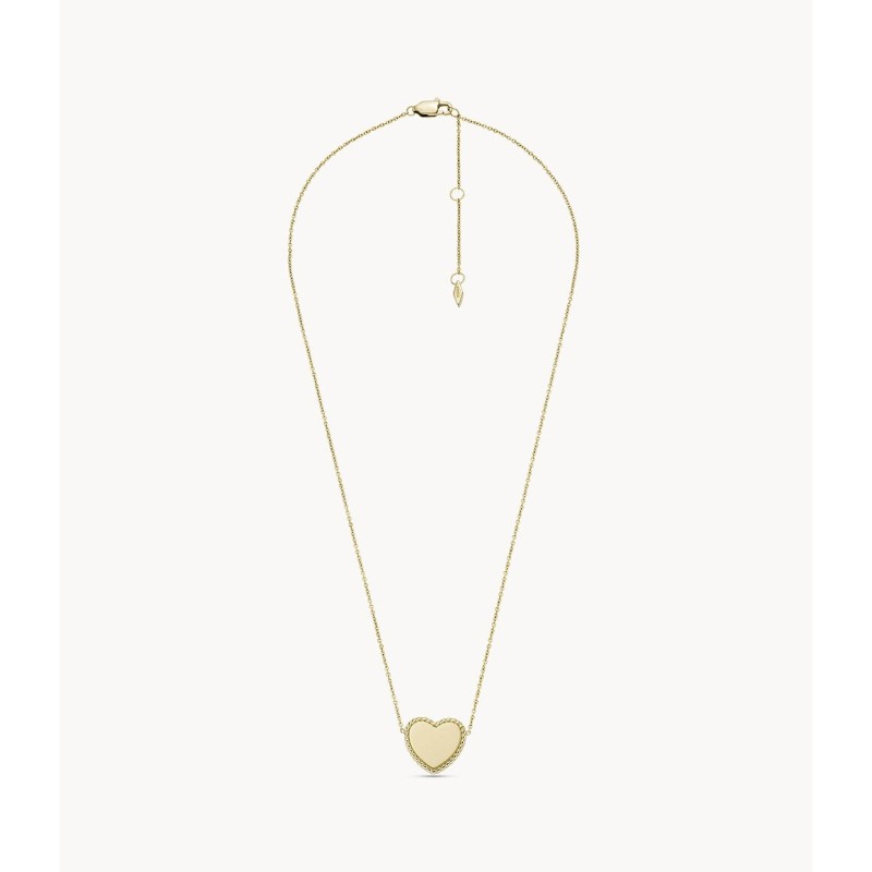 Collier femme  Fossil Drew en  acier doré motif coeur