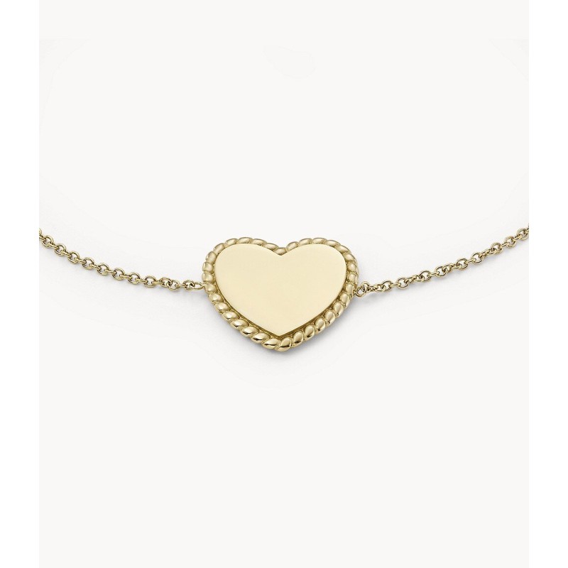 Bracelet Femme Fossil Drew en Acier doré motif coeur