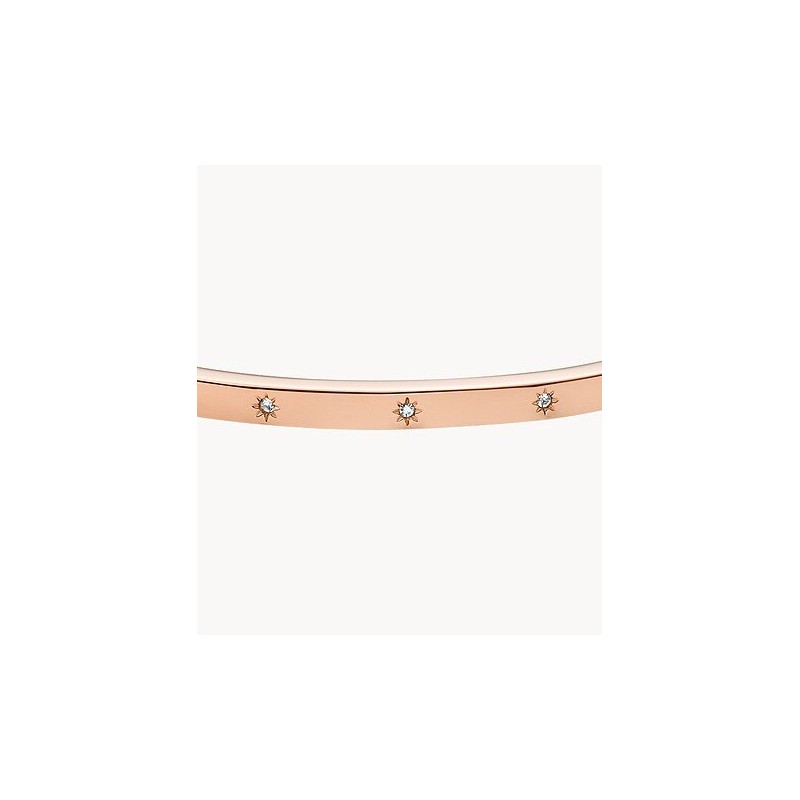 Bracelet Jonc  Fossil Sadie Shine Bright  en Acier doré rose et oxydes