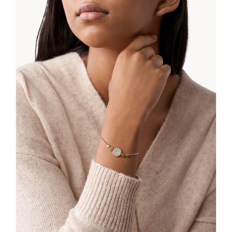 Bracelet Femme Fossil Val Mosaic en Acier doré