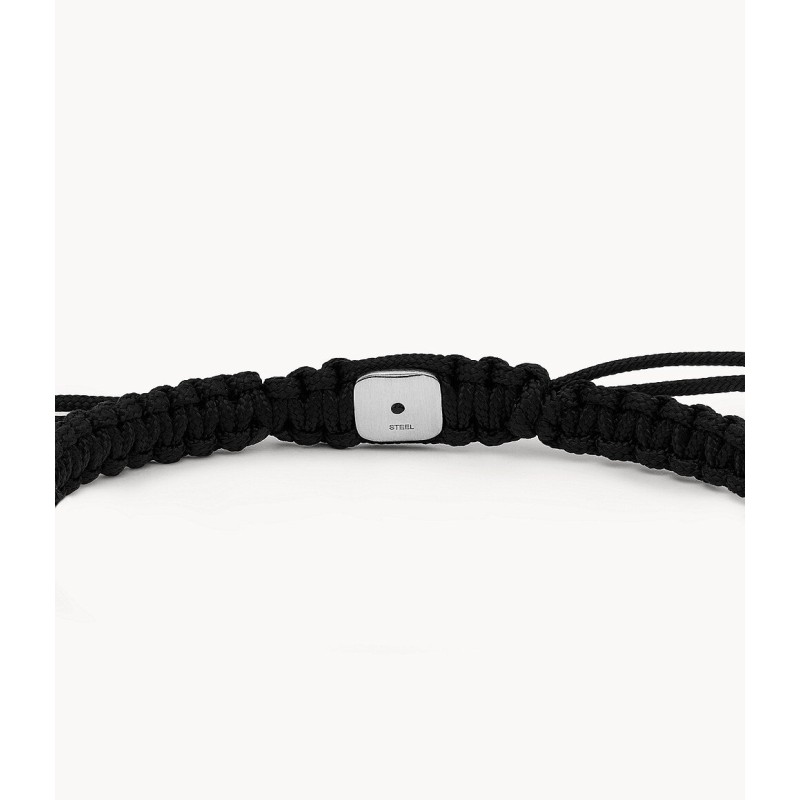 Bracelet Homme Fossil en perles onyx et cordon noir