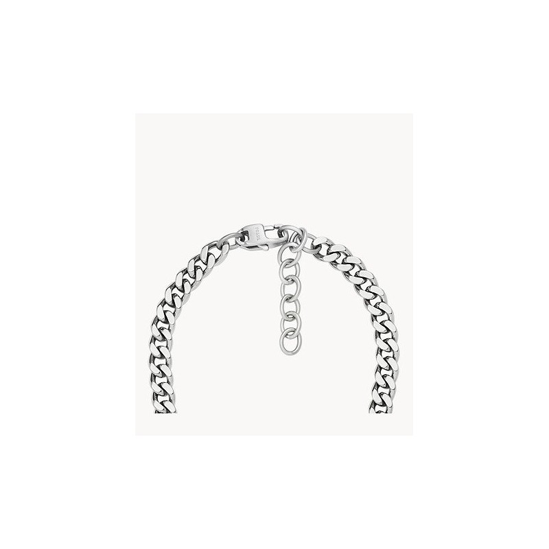 Collier Chaîne Homme Fossil heritage D-Link en acier argenté