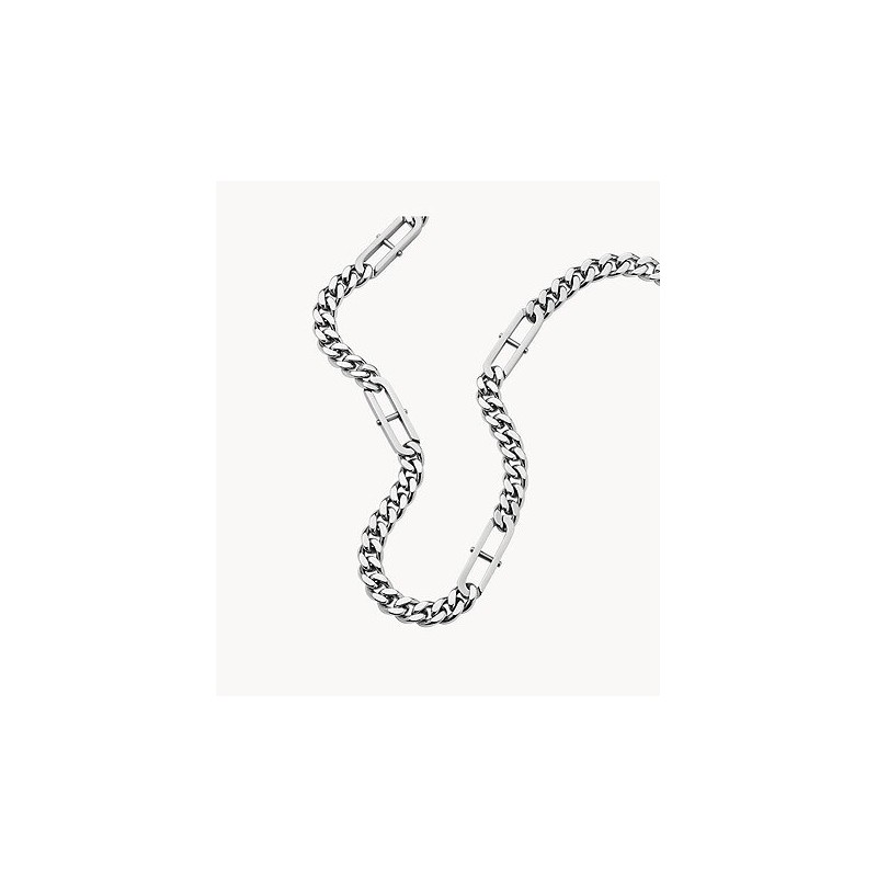 Collier Chaîne Homme Fossil heritage D-Link en acier argenté