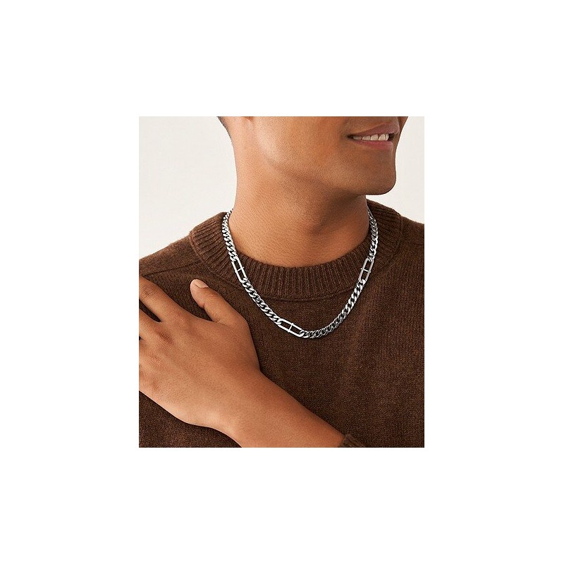 Collier Chaîne Homme Fossil heritage D-Link en acier argenté