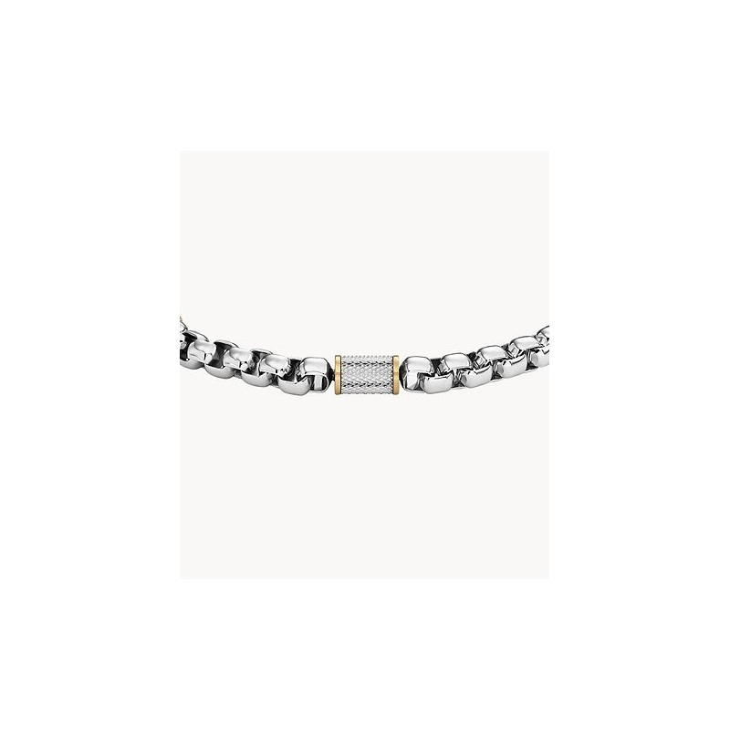Bracelet  Homme Fossil All Stacked Up en acier argenté