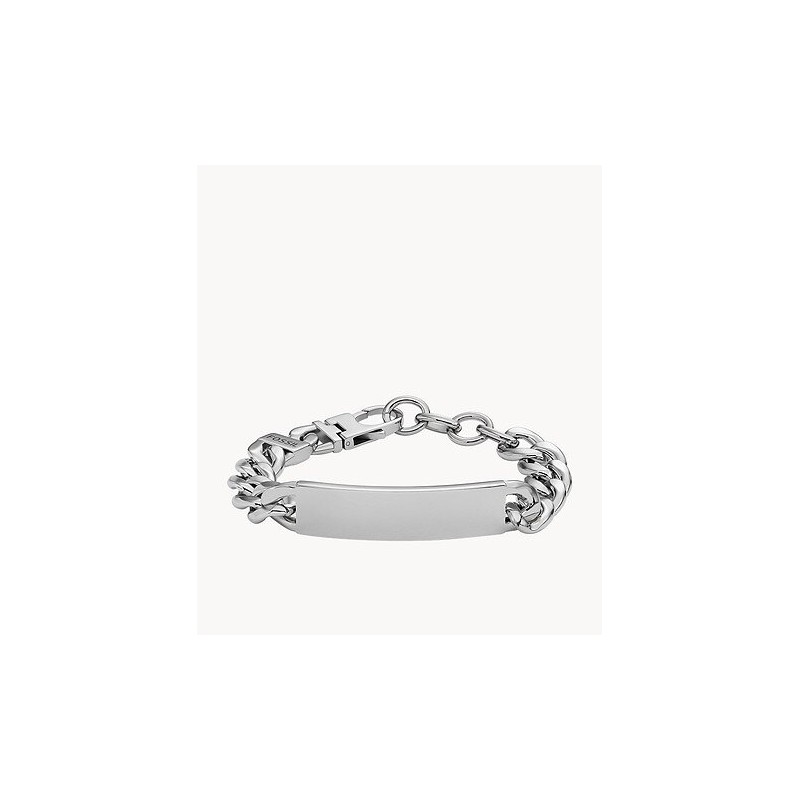 Bracelet gourmette Homme Fossil drew en acier argenté