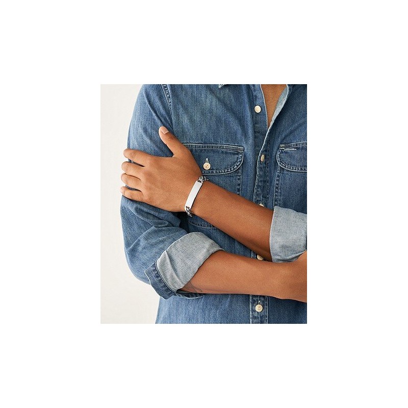 Bracelet gourmette Homme Fossil drew en acier argenté