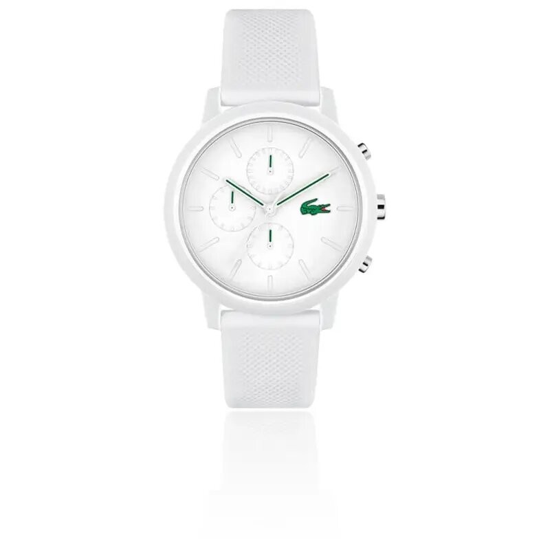 MONTRE HOMME  LACOSTE 12.12 CHRONO SILICONE  BLANC