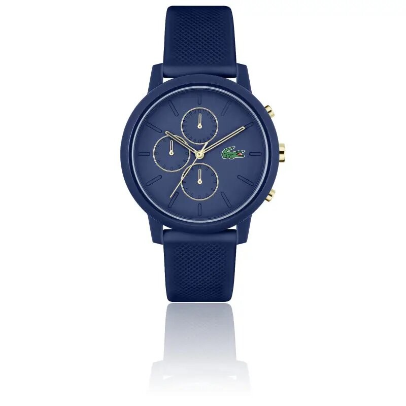 MONTRE HOMME  LACOSTE 12.12 CHRONO SILICONE BLEU MARINE
