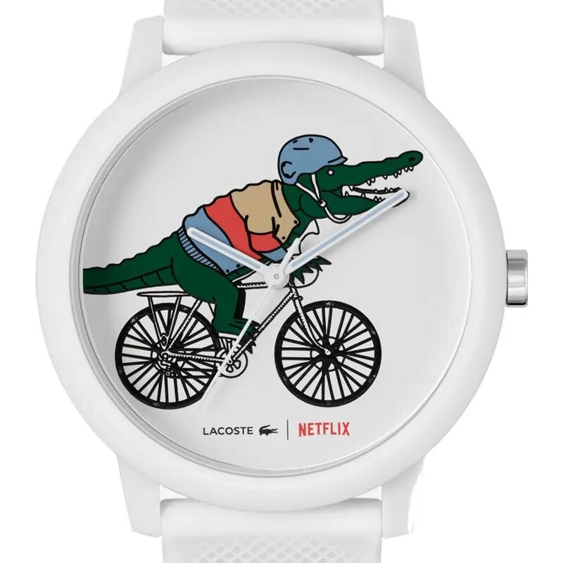 MONTRE MIXTE LACOSTE 12.12 X NETFLIX SILICONE  BLANC