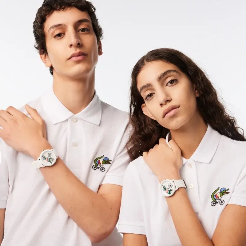 MONTRE MIXTE LACOSTE 12.12 X NETFLIX SILICONE  BLANC