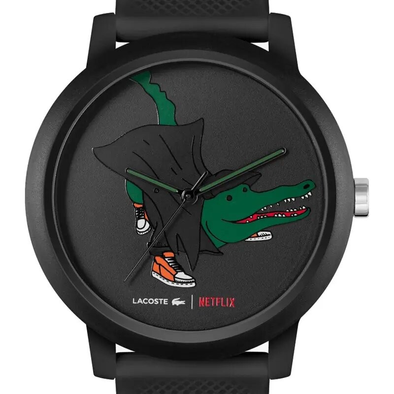 MONTRE MIXTE LACOSTE 12.12 X NETFLIX SILICONE NOIR