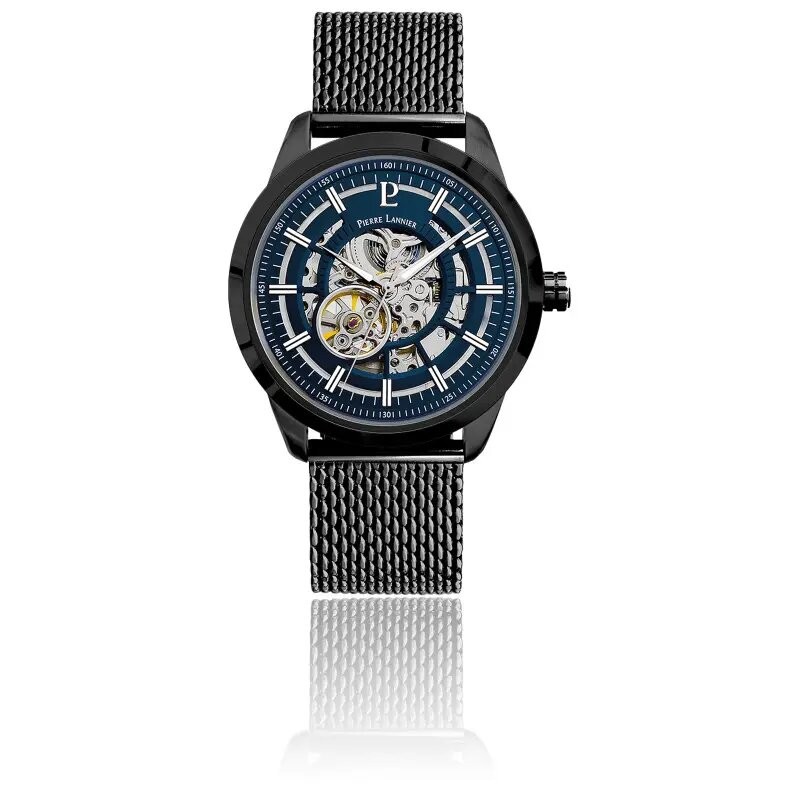 Montre Homme Pierre Lannier Automatique bracelet milanais noir