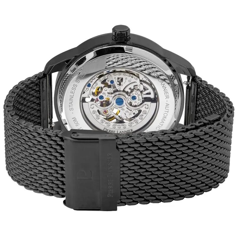 Montre Homme Pierre Lannier Automatique bracelet milanais noir