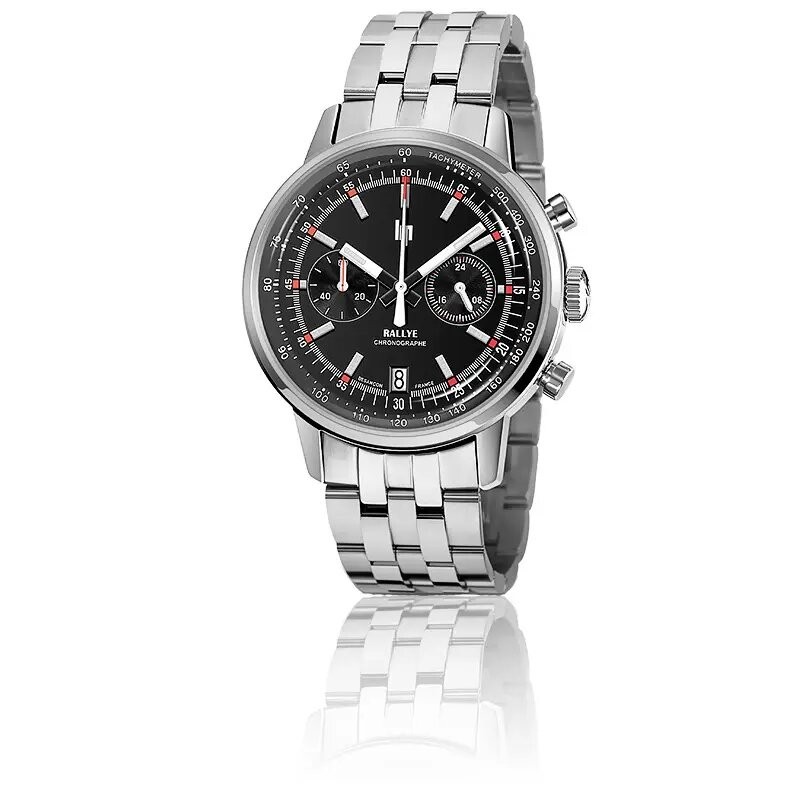 Montre Homme LIP Rallye hybride bracelet acier argenté