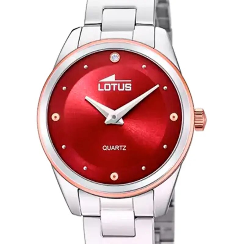 MONTRE FEMME LOTUS TRENDY EN ACIER ARGENTE CADRAN ROUGE