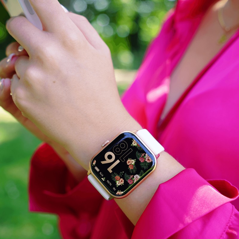 MONTRE ICE WATCH SMART ONE CONNECTEE BRACELET ROSE GOLD NUDE + BRACELET WHITE