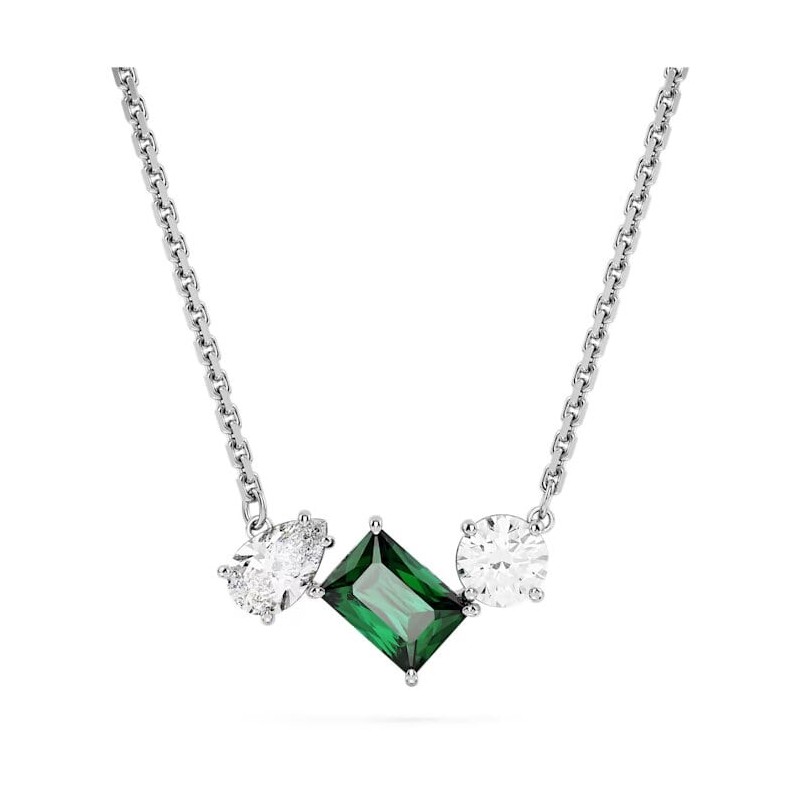 Collier Femme Swarovski Collection Mesmera en métal argenté et cristal vert