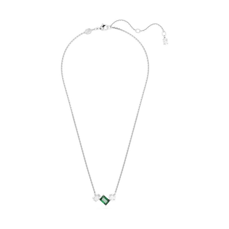 Collier Femme Swarovski Collection Mesmera en métal argenté et cristal vert