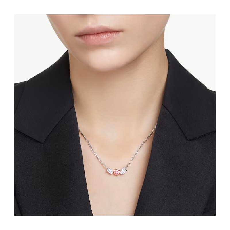 Collier Femme Swarovski Collection Mesmera en métal argenté et cristal bleu