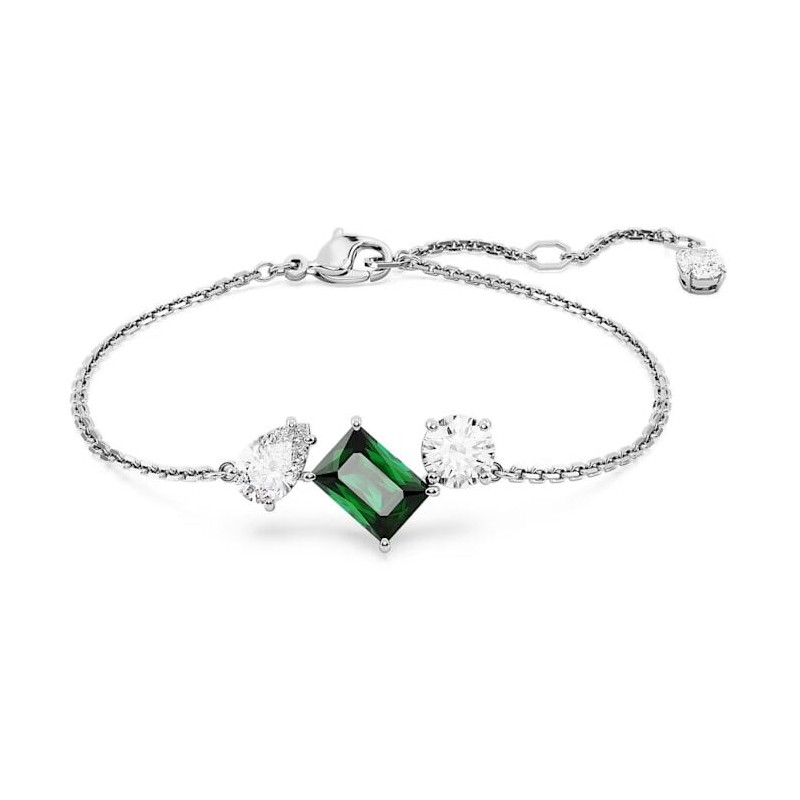 Bracelet Femme Swarovski Collection Mesmera Métal argenté et Cristal vert