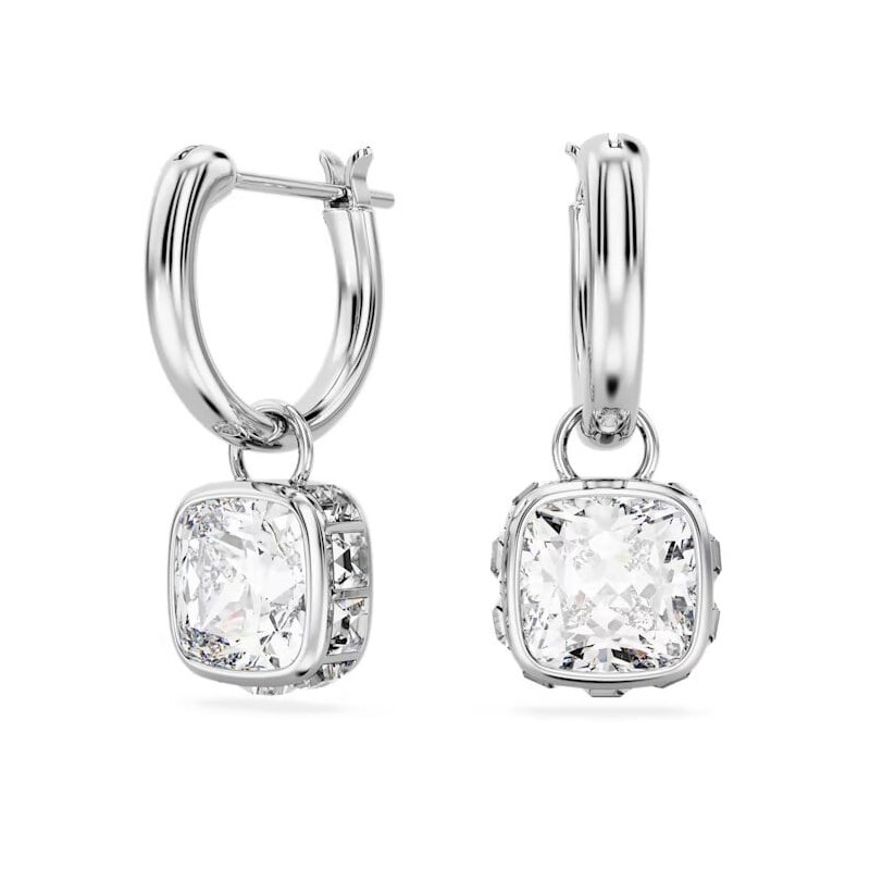Boucles d'oreilles pendantes Swarovski  Collection Stilla en acier argenté et cristal