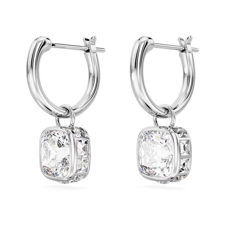 Boucles d'oreilles pendantes Swarovski  Collection Stilla en acier argenté et cristal