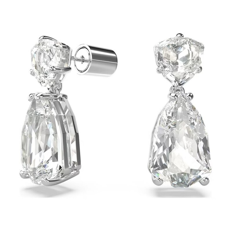 Boucles d'oreilles Pendantes Swarovski  Collection Mesmera en acier argenté et cristal