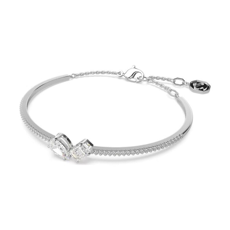 Bracelet Jonc Femme Swarovski Collection Mesmera Métal argenté et Cristaux blancs