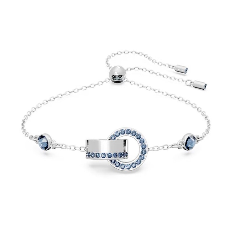 Bracelet Femme Swarovski Collection Hollow Métal argenté et Cristaux bleus
