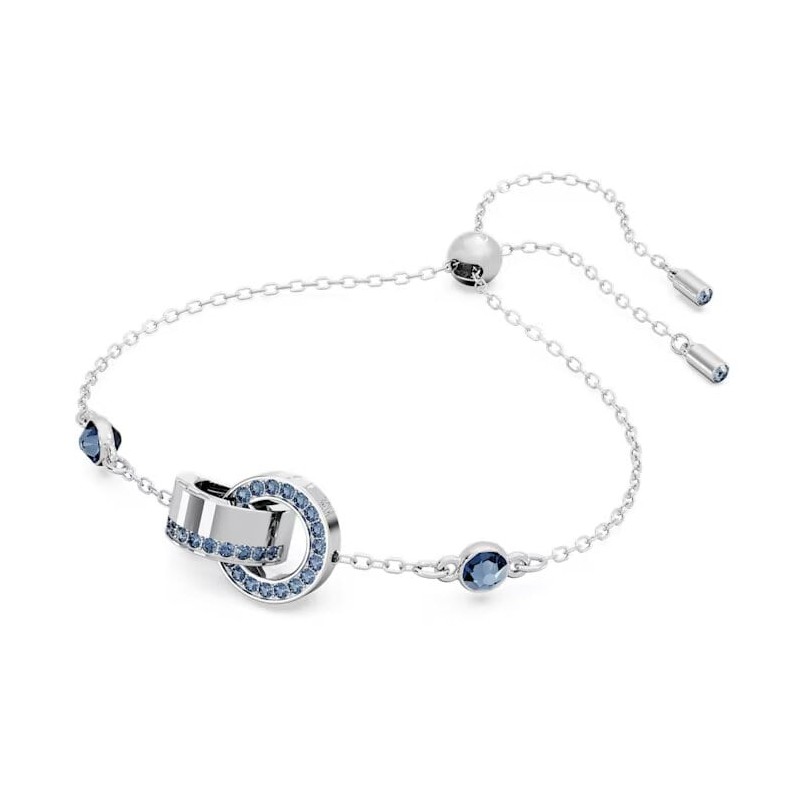 Bracelet Femme Swarovski Collection Hollow Métal argenté et Cristaux bleus