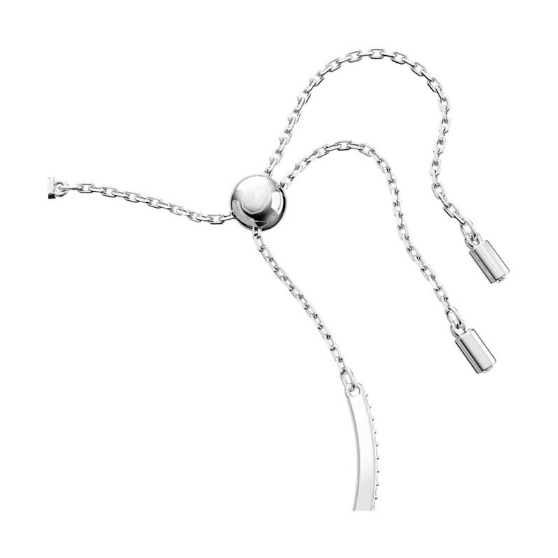 Bracelet Jonc Femme Swarovski iconic Swan Métal argenté et Cristaux bleus