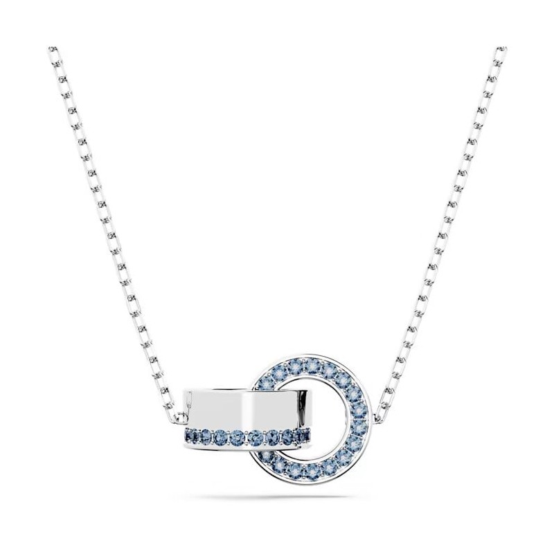 Collier Femme Swarovski Collection Hollow en métal argenté et cristaux bleus