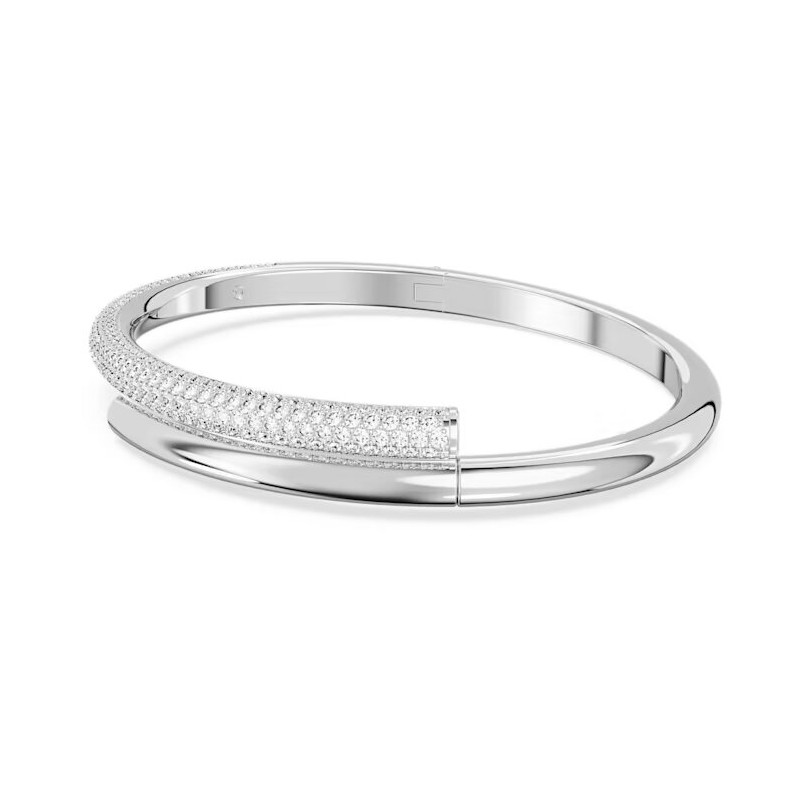 Bracelet Jonc Femme Swarovski Dextera Métal argenté et Cristaux blancs fermoir magnétique