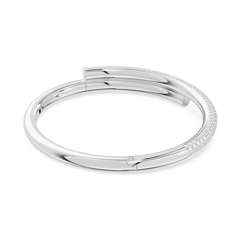 Bracelet Jonc Femme Swarovski Dextera Métal argenté et Cristaux blancs fermoir magnétique