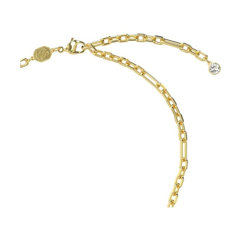 Collier Femme Swarovski Sparkling Dance en métal doré et cristaux verts et noirs