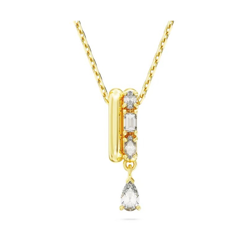 Collier Femme Swarovski Dextera en métal doré et cristaux blancs